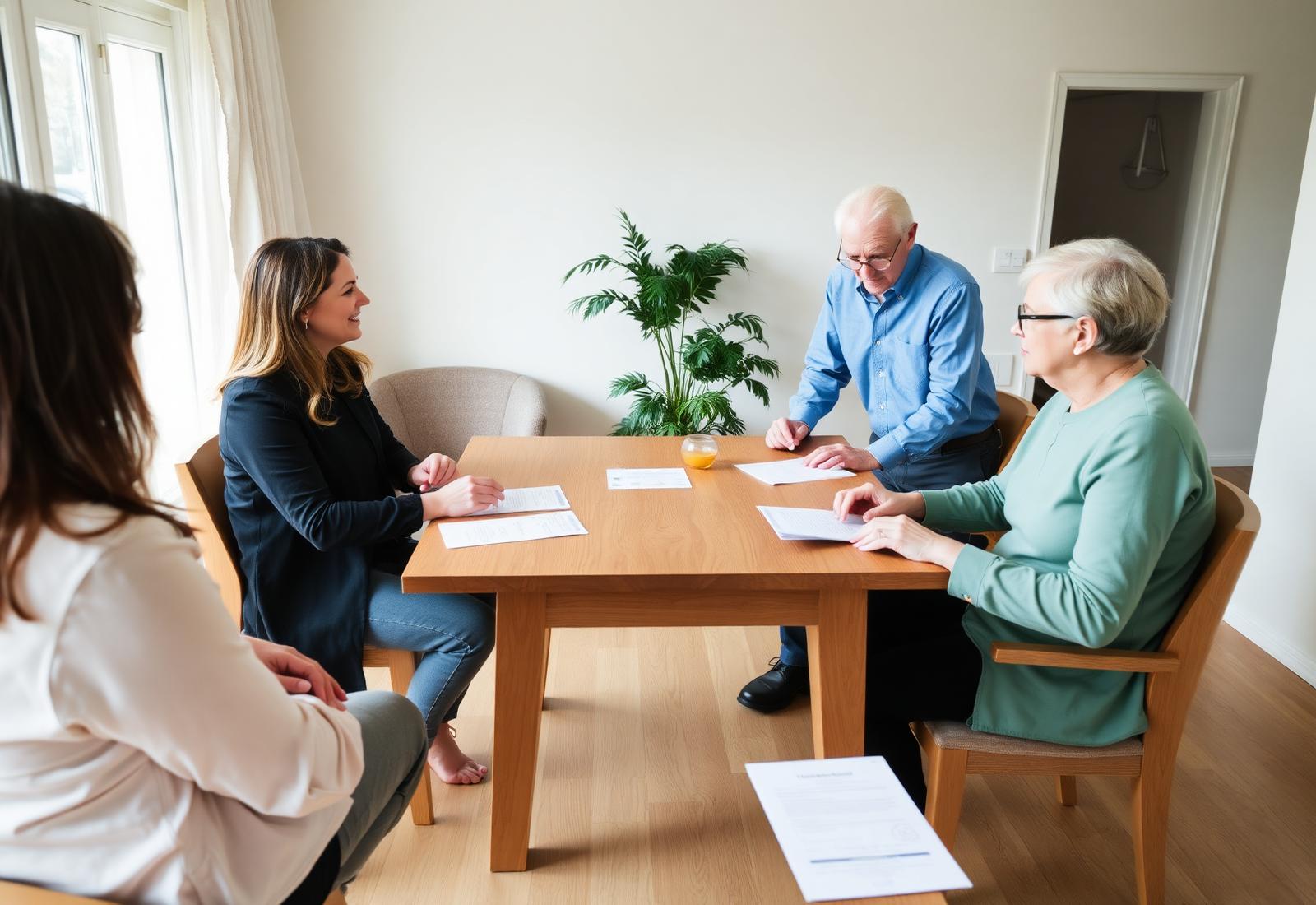 An HR consultant meeting with a senior living team