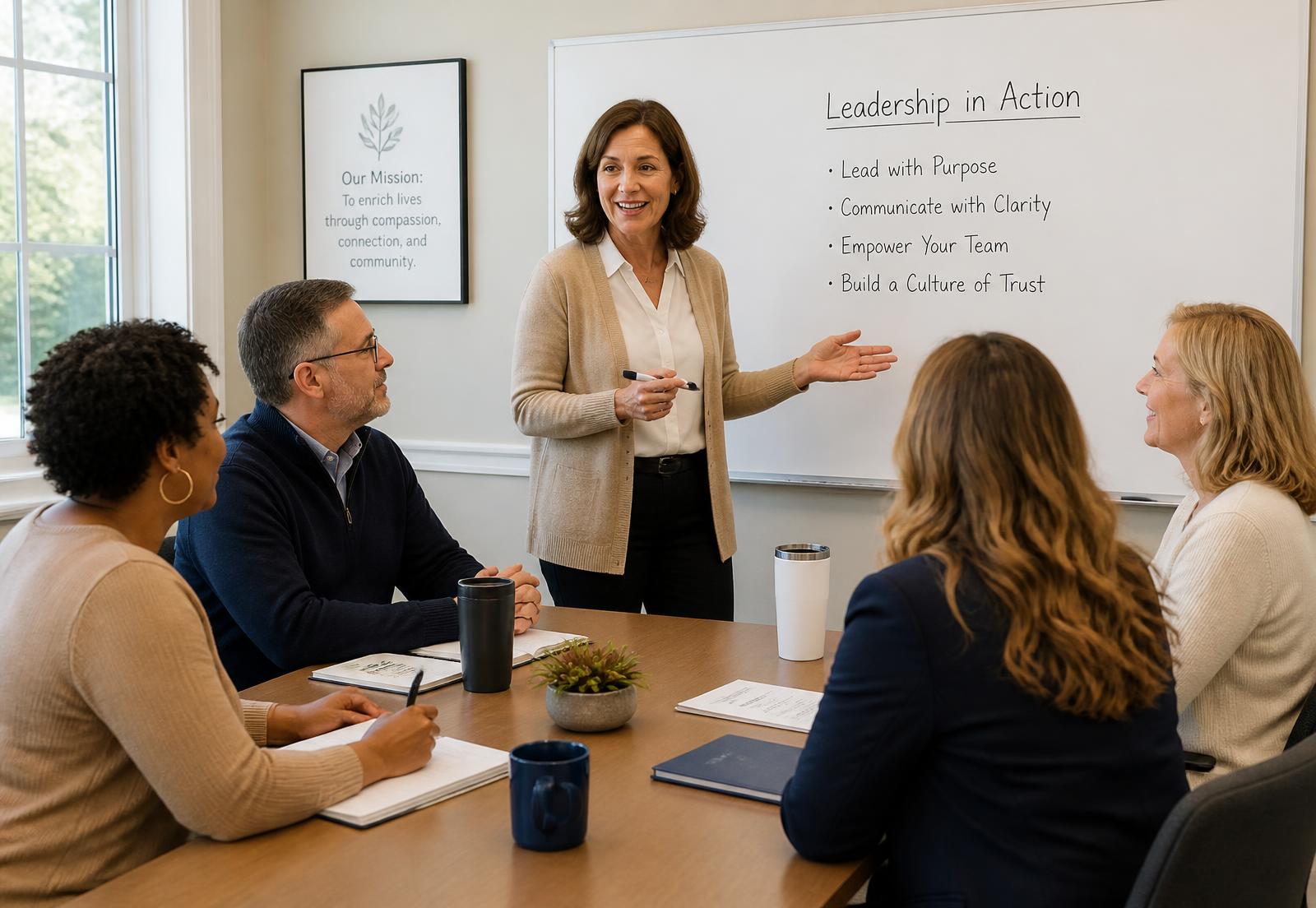 Senior living team in a training session